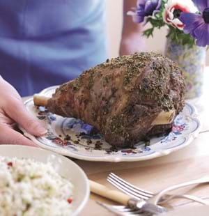 Roast Lamb with Fennel and Mustard Butter