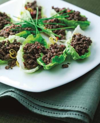 Tangy Beef and Lettuce Wraps